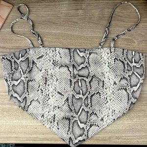 Handkerchief snake print crop top